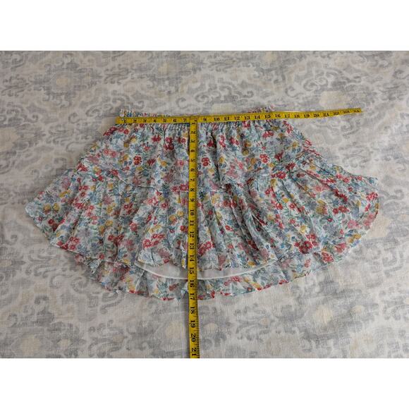 NWT Loveshackfancy Ruffle Mini Skirt - Ibiza Blue - Picture 10 of 14